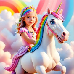 Tableau personnalisé - Rainbow Licorne